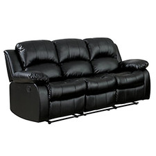 BLACK THREE SEATER SOFA