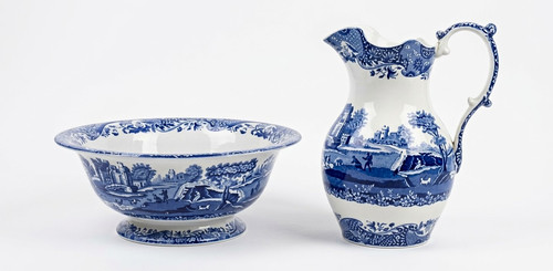 Spode italian blue - &, white
