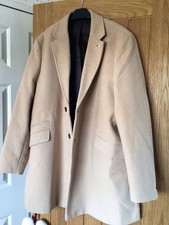 Mens Burton XXL In Season Colour Single Breasted Overcoat In Camel