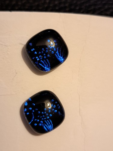 Square dichroic glass stud - dichroic,