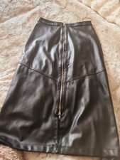 Faux Leather Zip Up Skirt Sexy