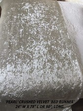 IVORY PEARL CRUSHED VELVET BEDSPREAD COVER THROW. KING DOUBLE SUPER BEDROOM SOFA