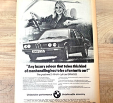 BMW E12 525 1970s - FRAMEABLE COLLECTIBLE ORIGINAL CLASSIC CAR ADVERT