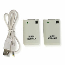 For Xbox 360 Controller Battery 2 Pack 4800mAh Rechargeable + Charger Dock Cable
