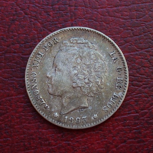 Spain 1893 silver - , peseta