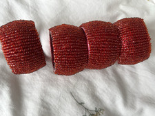 Gorgeous John Lewis Red Beaded napkin Holders Tableware Dinner Christmas