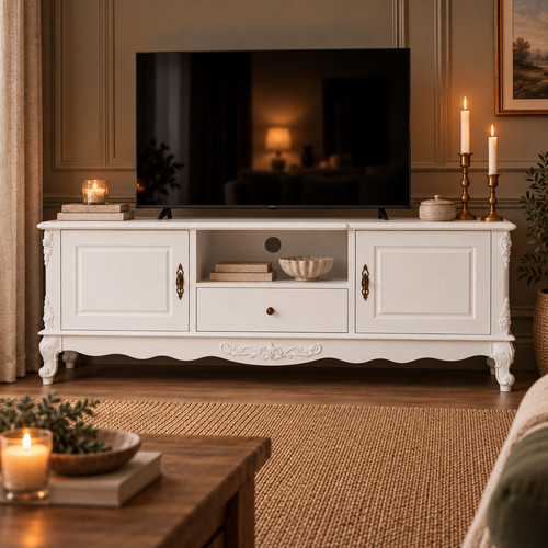 White french style unit - white,
