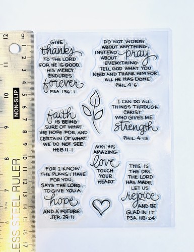 Clear rubber stamp faith - , pray