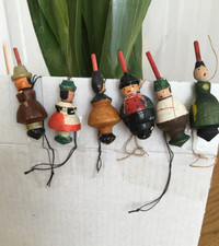 1940s Vintage German Erzgebirge Wooden Spinning Top Toy Christmas Ornaments/Doll