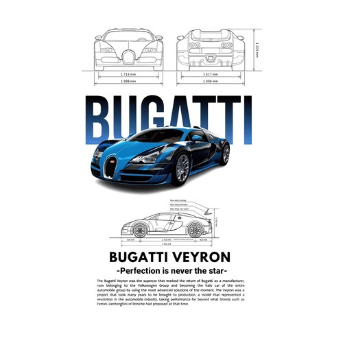 Bugatti veyron blueprint - bugatti,