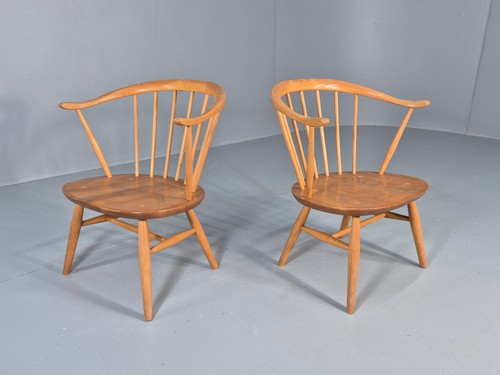 Ercol cowhorn elbow chairs - 2,