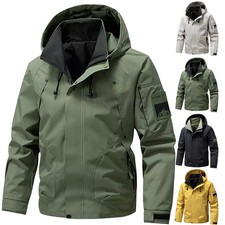 Men's Jacket Autumn Warm Hooded Waterproof Windproof Coat Outdoor Hiking Work