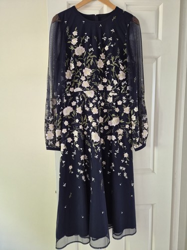 Hobbs navy embroidered floral - embroidered,