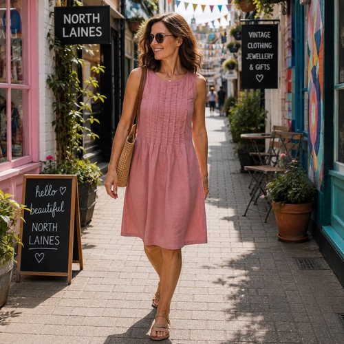 Zara ramie dress 6 8 - dress,