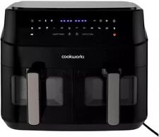 Cookworks 9L Dual Air Fryer – Black, 2 x 4.5L Baskets, 10 Presets, LED Display