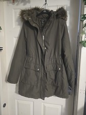 NEW LOOK LADIES PARKA STYLE MATERNITY COAT GREEN SIZE 10 (REFCB)