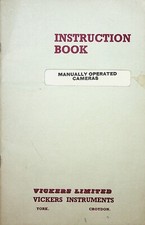 Manually Operated Cameras for Microscope Vintage Vickers Instruction Booklet