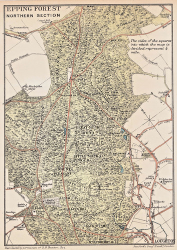 1927 antique map plan epping - map,