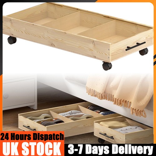 Wooden rolling underbed - wooden,