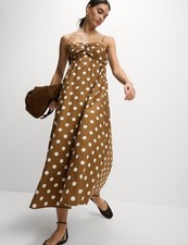 Marks & Spencer Womens Multi Coloured Cotton Midaxi Slip Polka dot Women Dress