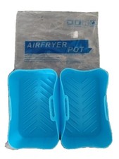  2 Pcs Non Stick Oven Liner Air Fryer Basket Steamer Silicone Tray Inner Cushion