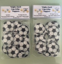 30 X FOOTBALL' Edible Wafer Paper Cupcake Toppers Wafer Paper Fairy Cake Toppers