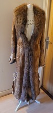 Gian Mori Shearling Suede & Fur Brown Natural Coat 100% Sheepskin size 10