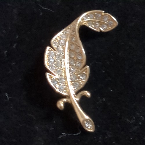 Vintage diamanté leaf - vintage,
