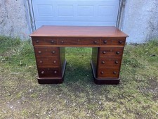 Victorian Mahogany Desk / Vintage Desk / Twin Pedestal Desk