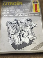 Citroen Diesel Engine 1.9 & 1.7 1984-1988 Haynes Owners Workshop Manual