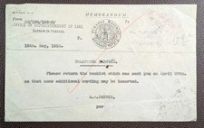 1916 Furness Railway Memorandum – Superintendent’s Office, Barrow to Ulverston