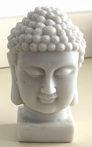 White marble buddha head - buddha,