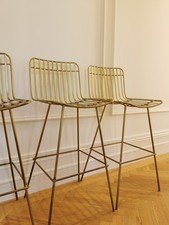 Gold Bar Stools Set of 4 – Rockett St George Midas – Used Kitchen Counter Chairs