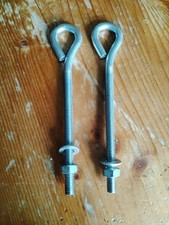 ⚡2 x Eye Bolt and Nut - Fully Threaded 6 Inch Long 4 Inch Thread NOS 