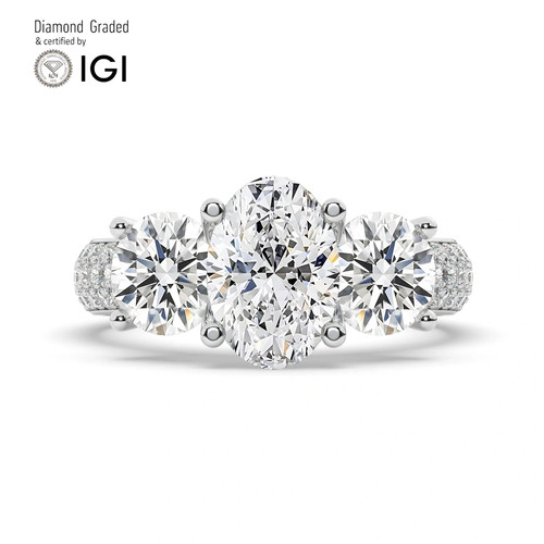 Oval diamond trilogy - oval, ring
