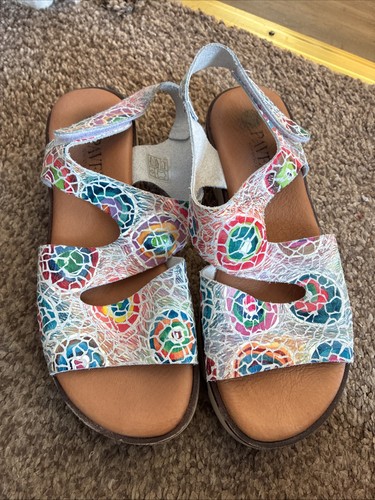 Pavers coloured leather - leather, sandal