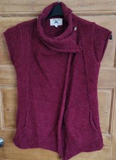 Night Owl Red Sleeveless Knitted Cardigan UK Size 10  ( L147 ) 