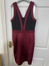 #Women Lipsy London x Michelle Keegan Burgundy & Black Mini Dress