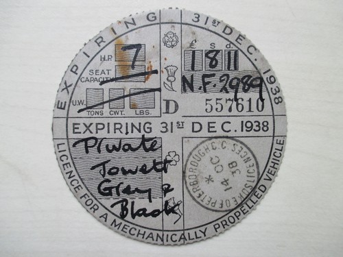 Tax disc old - -, license