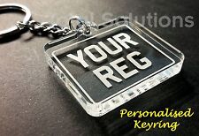 Personalised Motorbike Style Registration Number Plate Keyring - Great Gift