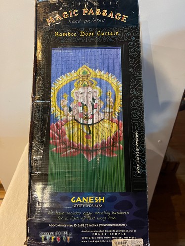 Ganesh deity bamboo beads door - ganesh,