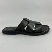 Samuel Windsor Black Leather Slip On Roman Gladiator Casual Slider Sandals UK6