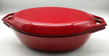 AGA Cast Iron Red Enamel Large Oval Dutch Oven Casserole Dish Lid Roast 907007