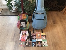 NEW ELVIS PRESLEY TRIBUTE ACOUSTIC GUITAR PLUS NEW CASE AND ALL EXTRAS EXC.COND: