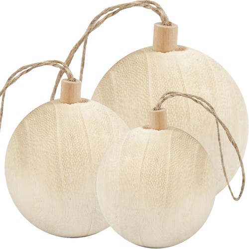 Natural wooden round christmas - natural,