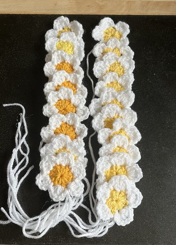 Crochet flowers white - flowers, white&