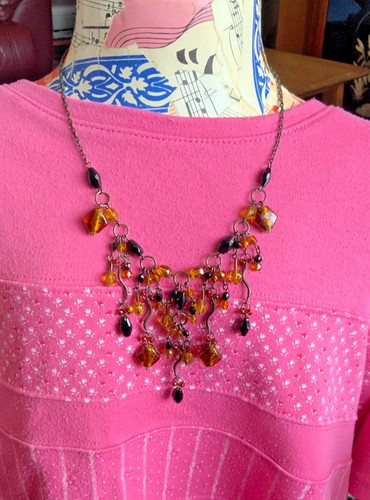 Vintage amber coloured stone - amber,