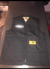 corteiz gilet black and white