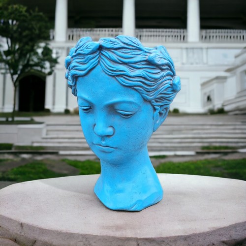 Stone garden head planter - stone,