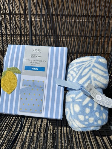 King size lemon stripy duvet - king,